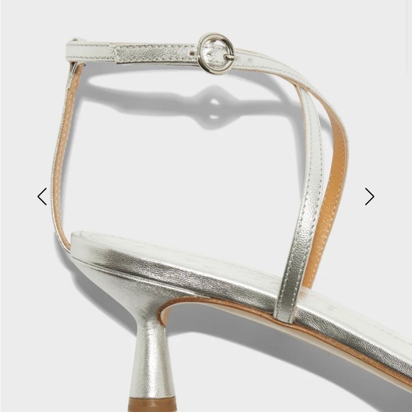 Aeyde Maeve leather Silver Strappy sandals heels stiletto - Picture 6 of 11